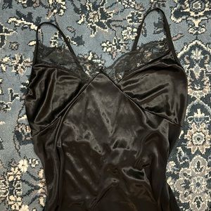 Thrifted long black slip